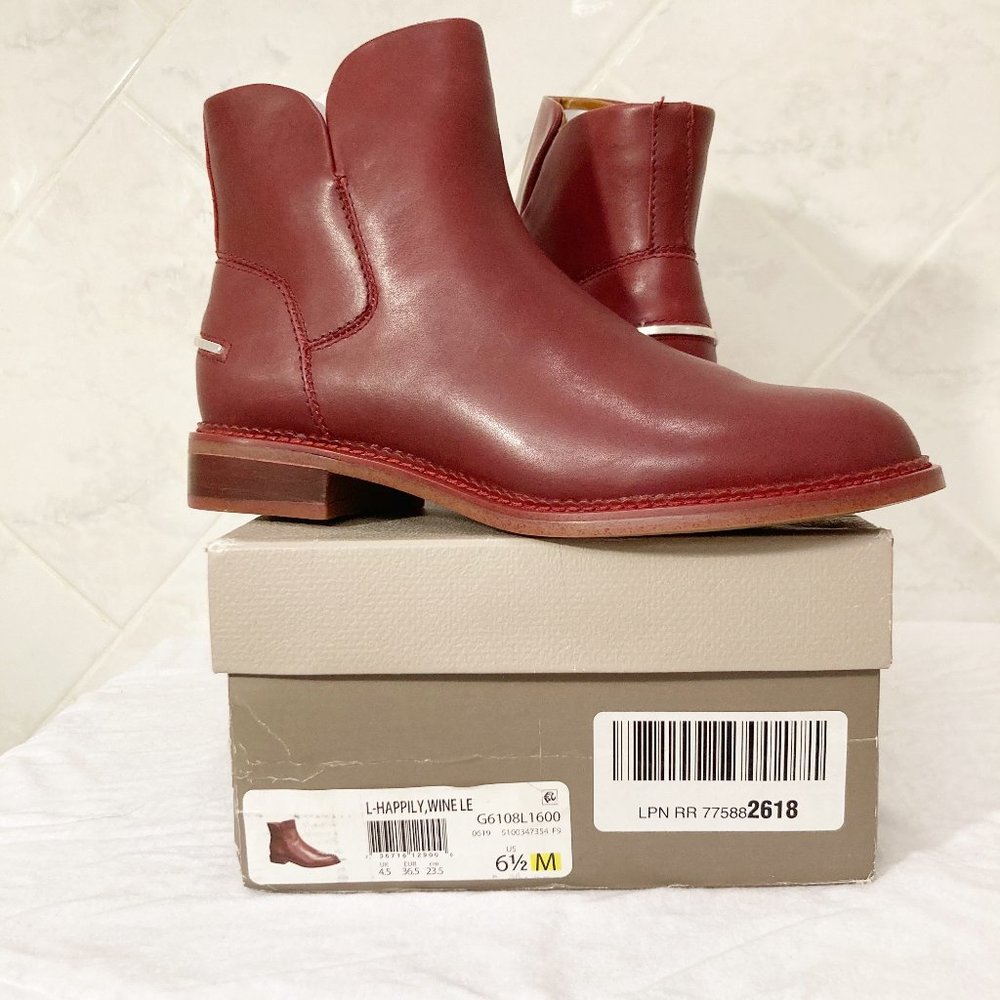 Franco Sarto “happily” red wine leather booties